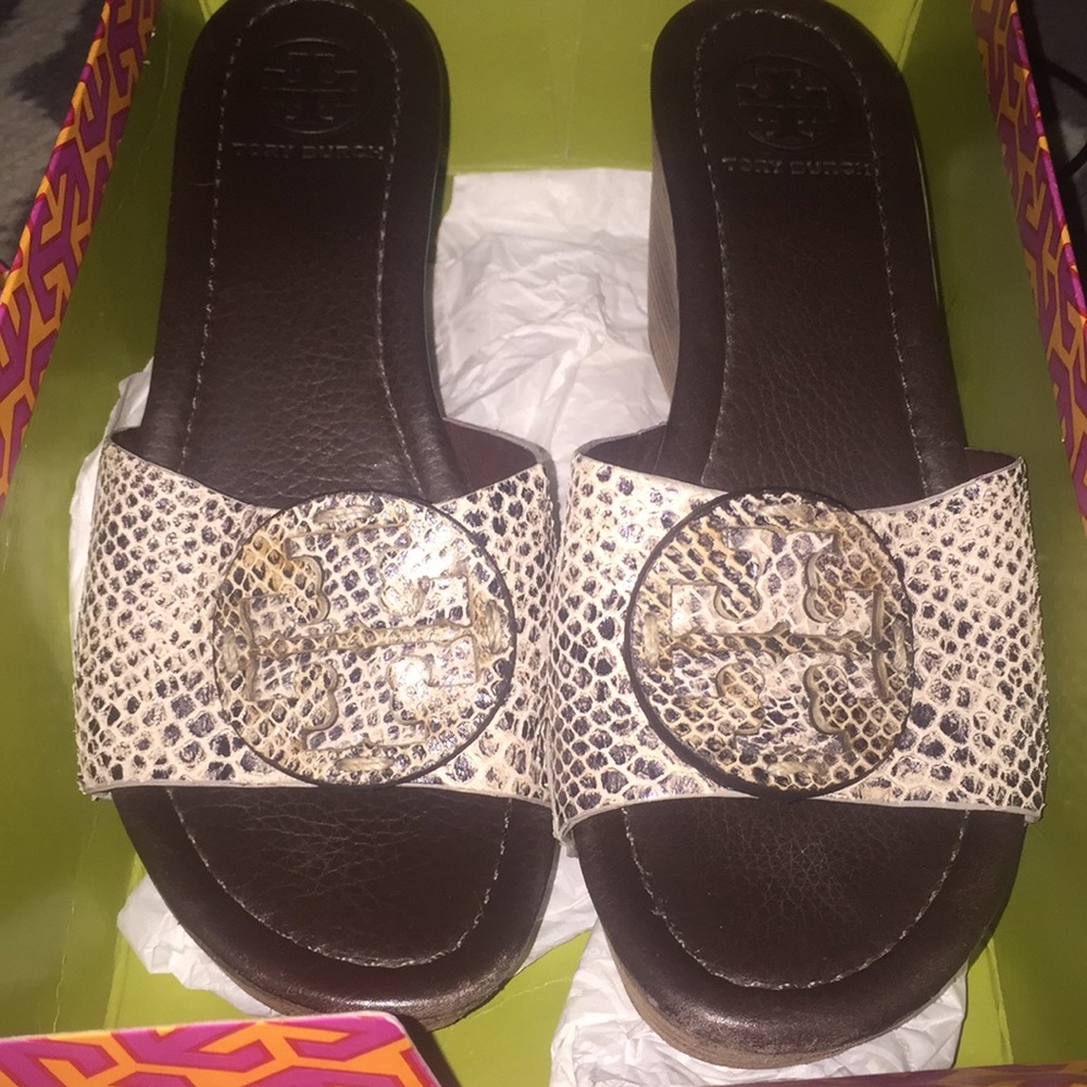 Tory Burch patti-pitone Rocha snake skin sandals